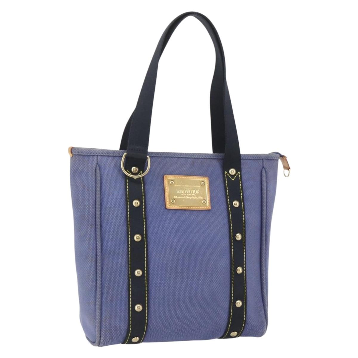LOUIS VUITTON Antigua Cabas MM Tote Bag Blue M40087 LV Auth 164234
