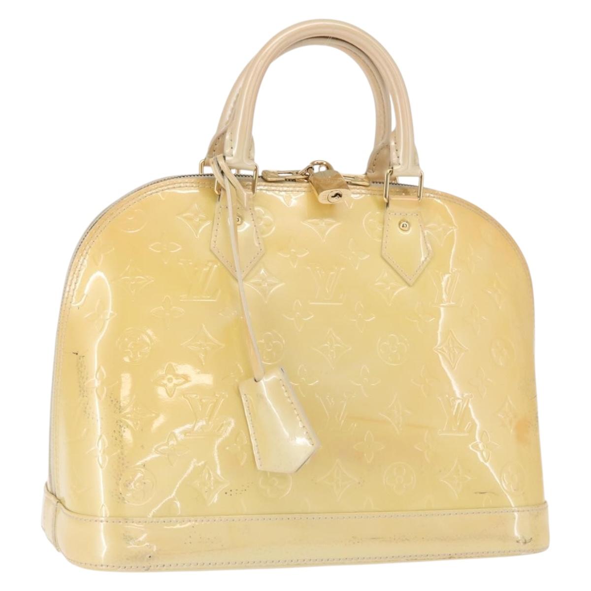 LOUIS VUITTON Monogram Vernis Alma PM Hand Bag Broncorail M91445 LV Auth 164255