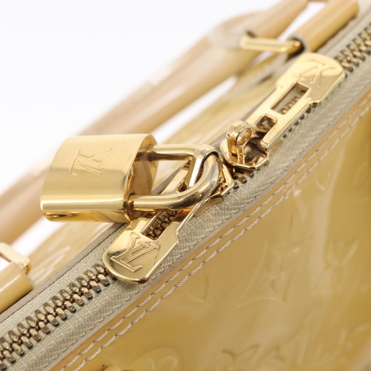 LOUIS VUITTON Monogram Vernis Alma PM Hand Bag Broncorail M91445 LV Auth 164255