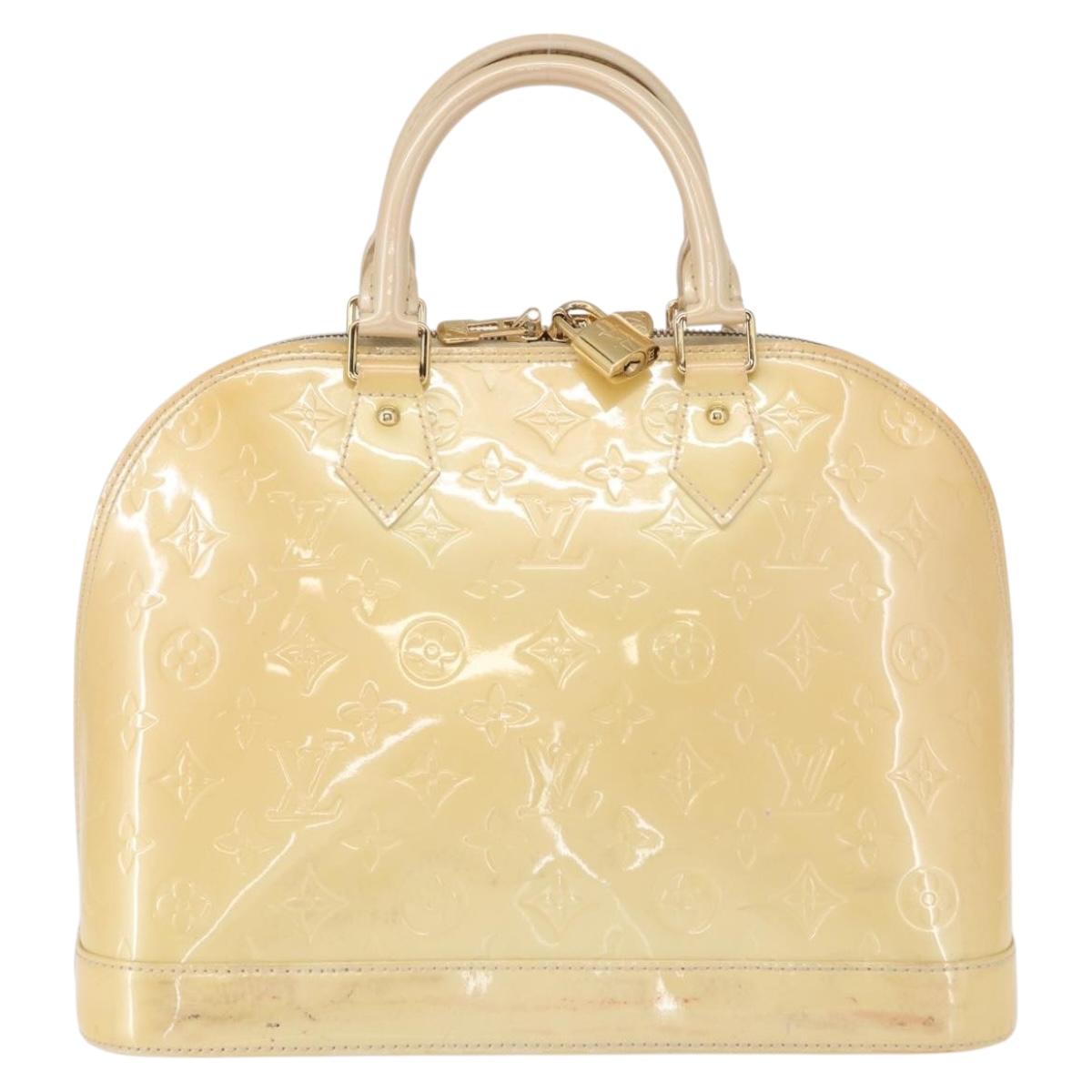 LOUIS VUITTON Monogram Vernis Alma PM Hand Bag Broncorail M91445 LV Auth 164255