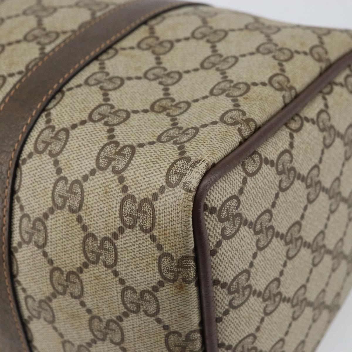 GUCCI GG Supreme Web Sherry Line Boston Bag PVC Beige Gold 40 02 007 Auth 164260