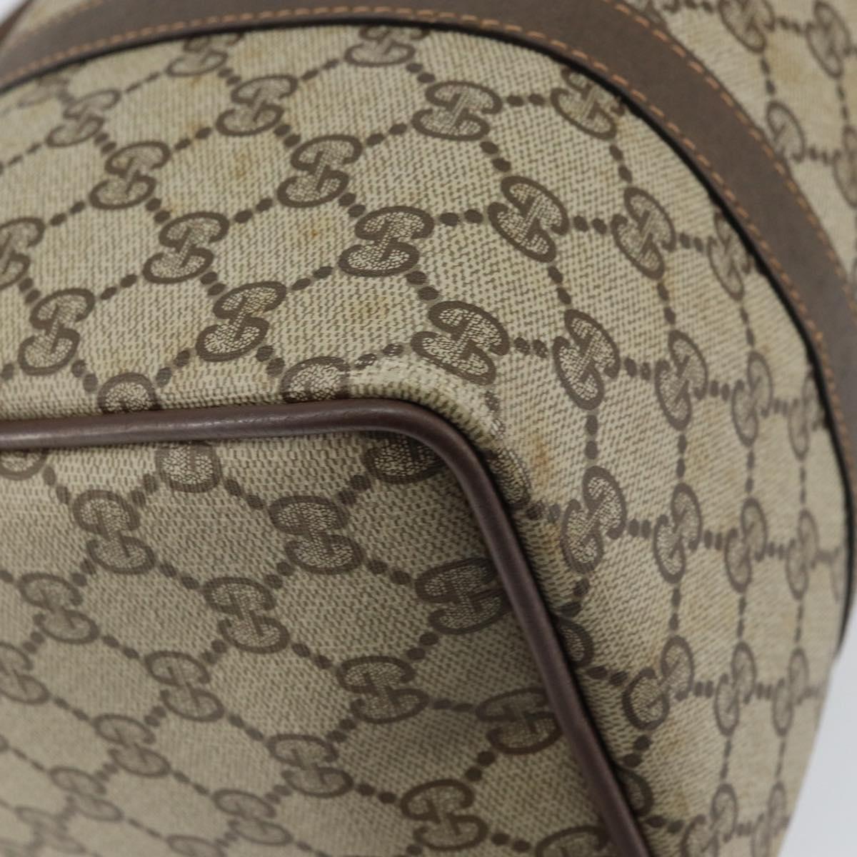 GUCCI GG Supreme Web Sherry Line Boston Bag PVC Beige Gold 40 02 007 Auth 164260