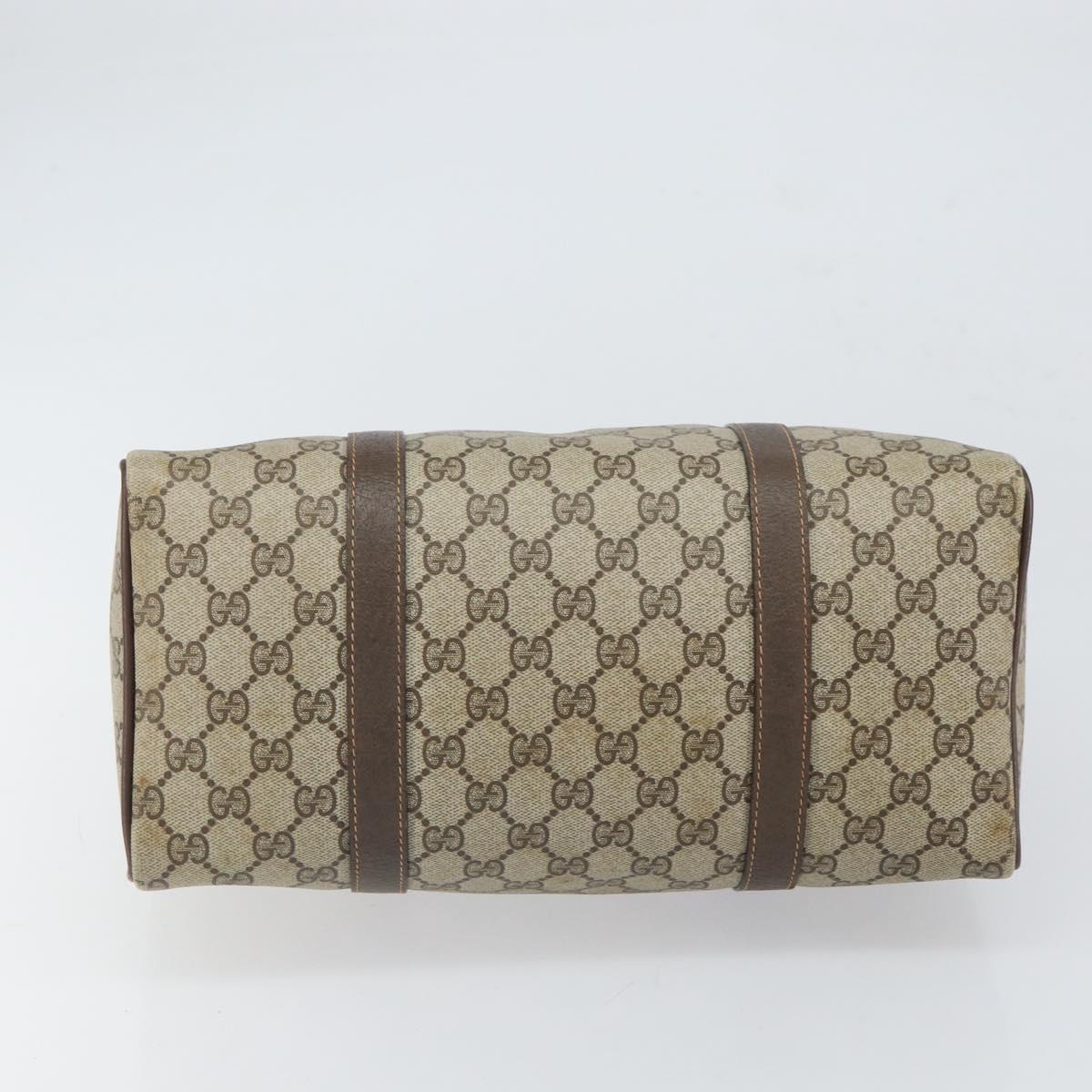 GUCCI GG Supreme Web Sherry Line Boston Bag PVC Beige Gold 40 02 007 Auth 164260