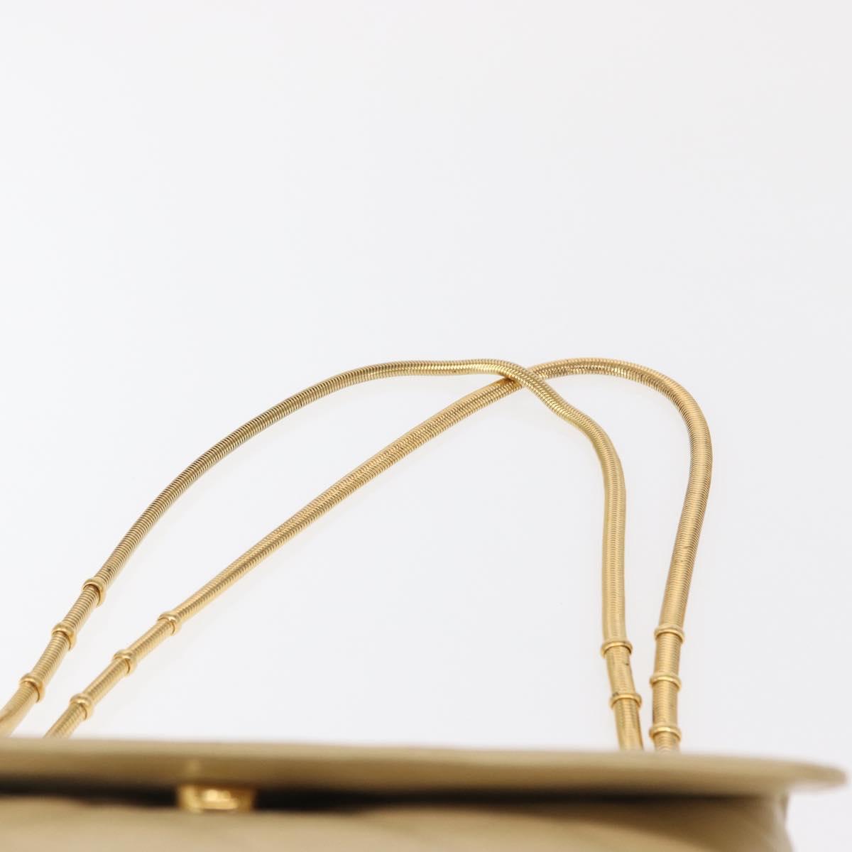 CHANEL Matelasse Chain Shoulder Bag Lamb Skin Ivory Gold CC Auth 164270