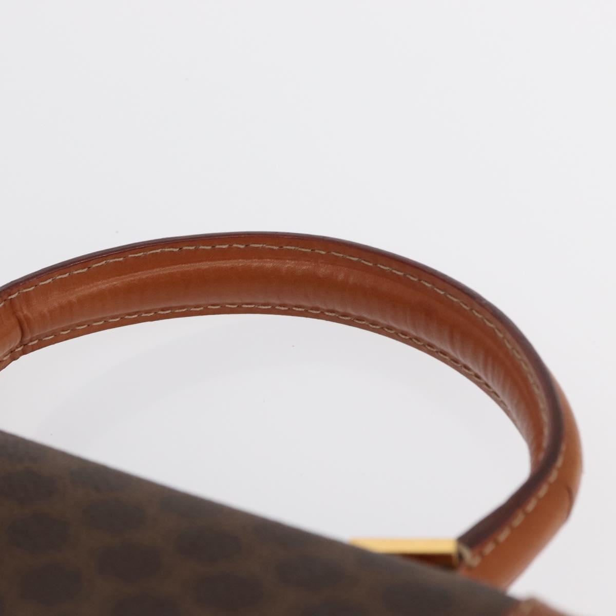 CELINE Macadam Canvas Hand Bag PVC Leather Brown Gold Auth 164277
