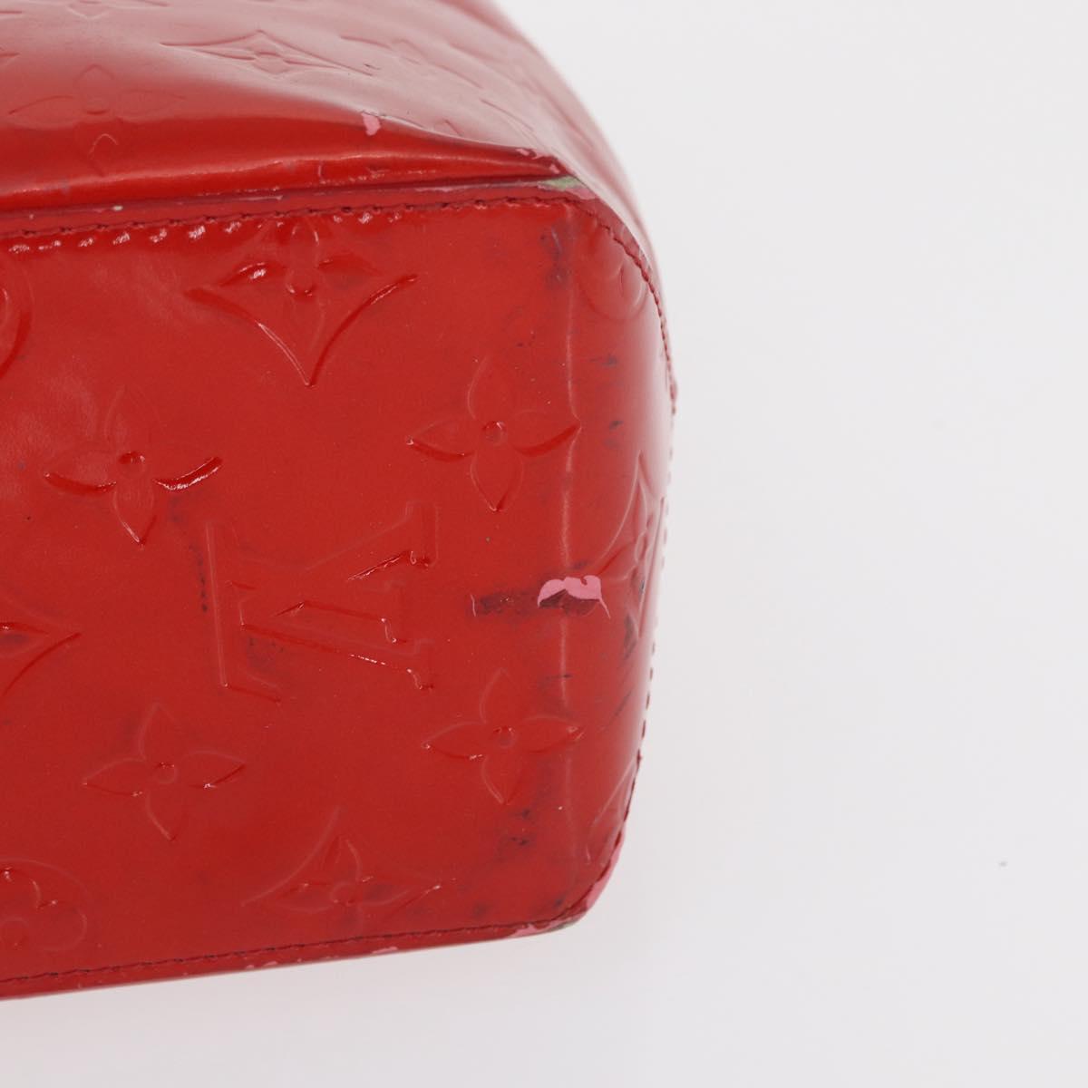 LOUIS VUITTON Monogram Vernis Reade PM Hand Bag Red Rouge M91088 LV Auth 164278