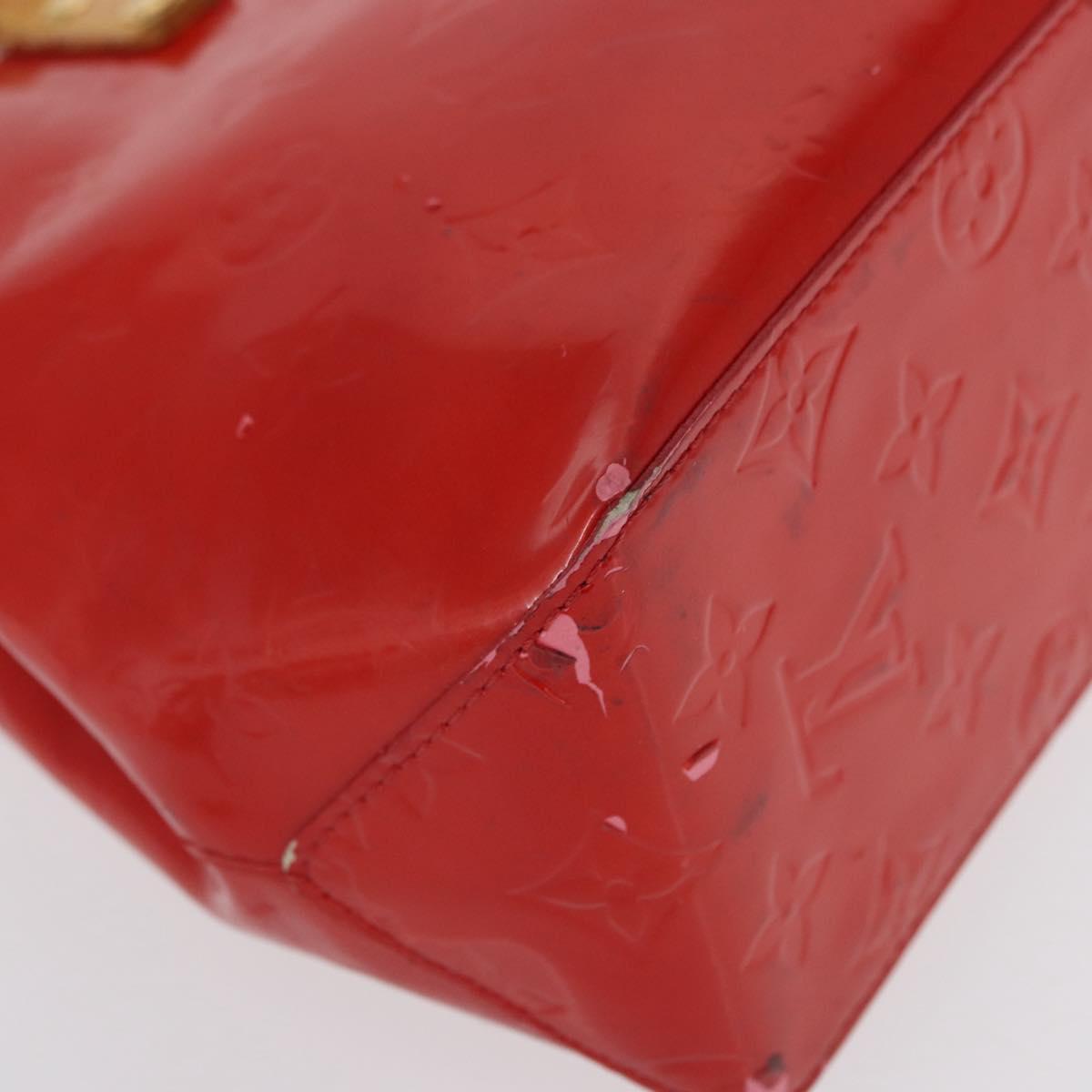 LOUIS VUITTON Monogram Vernis Reade PM Hand Bag Red Rouge M91088 LV Auth 164278