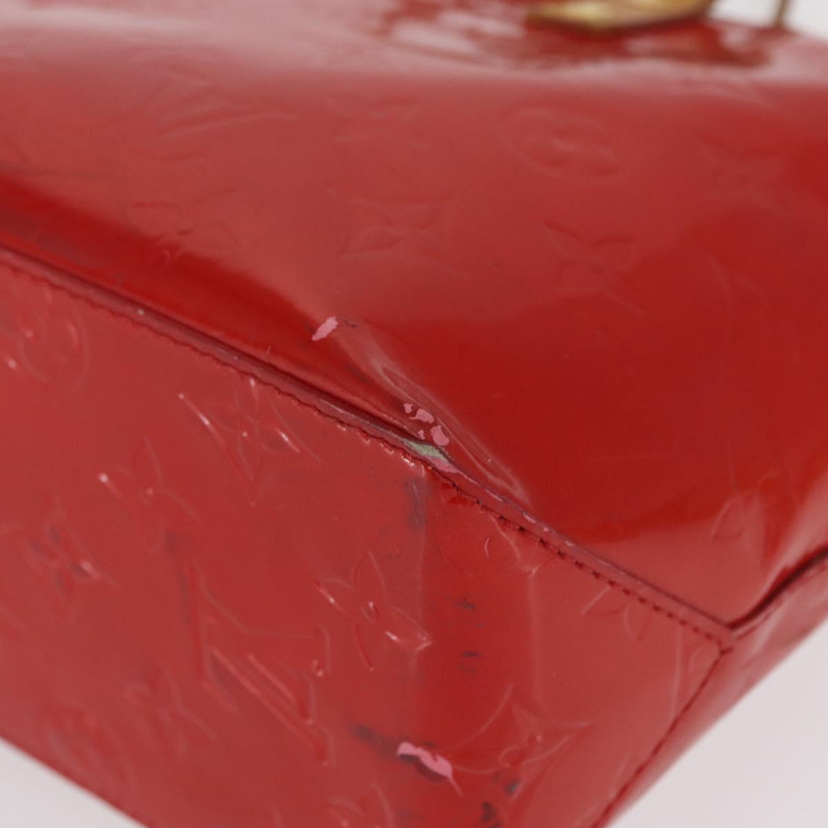 LOUIS VUITTON Monogram Vernis Reade PM Hand Bag Red Rouge M91088 LV Auth 164278