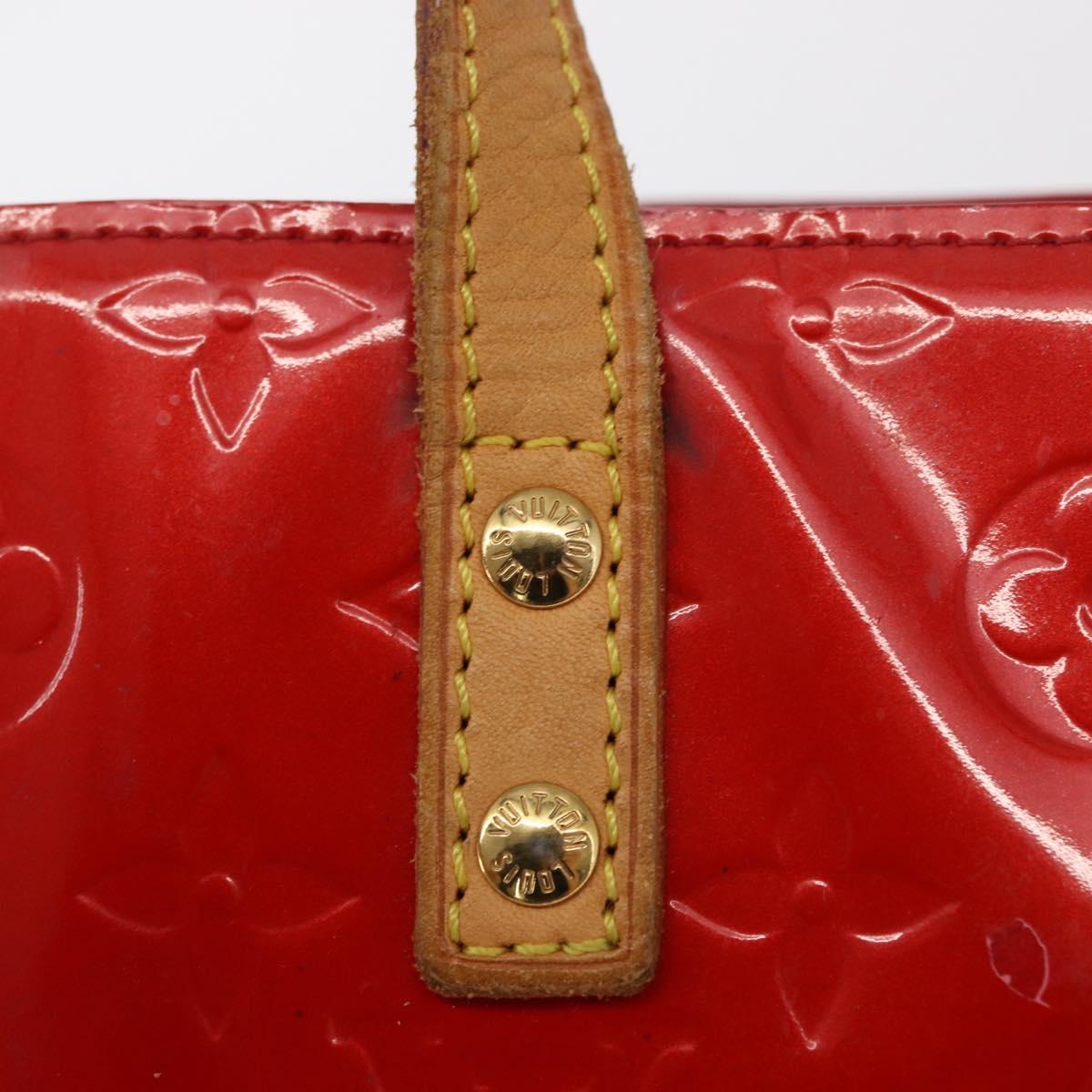 LOUIS VUITTON Monogram Vernis Reade PM Hand Bag Red Rouge M91088 LV Auth 164278
