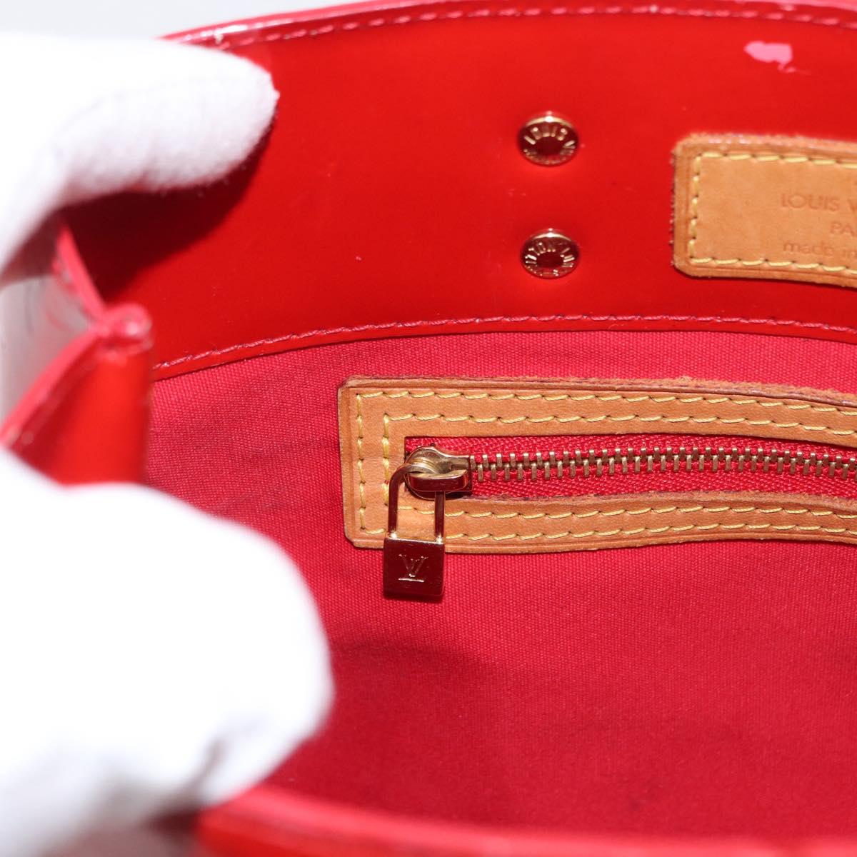 LOUIS VUITTON Monogram Vernis Reade PM Hand Bag Red Rouge M91088 LV Auth 164278