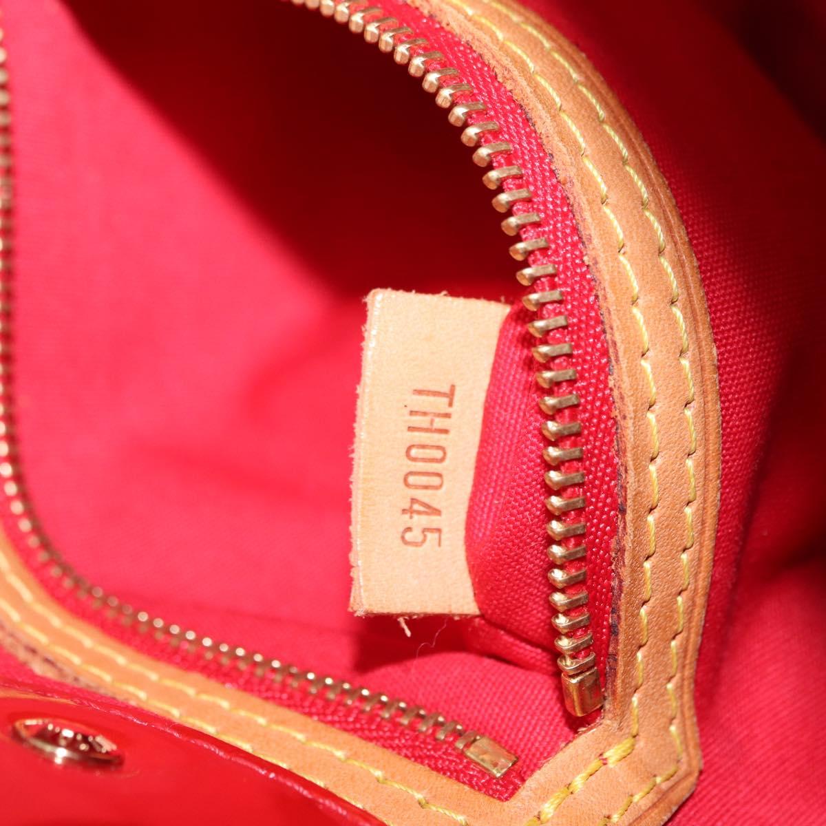 LOUIS VUITTON Monogram Vernis Reade PM Hand Bag Red Rouge M91088 LV Auth 164278