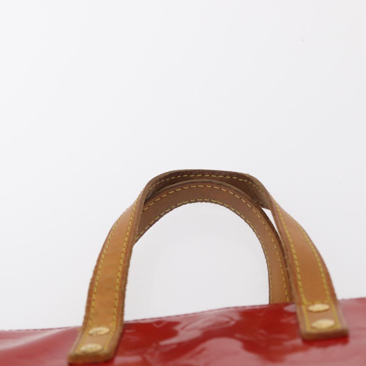 LOUIS VUITTON Monogram Vernis Reade PM Hand Bag Red Rouge M91088 LV Auth 164278