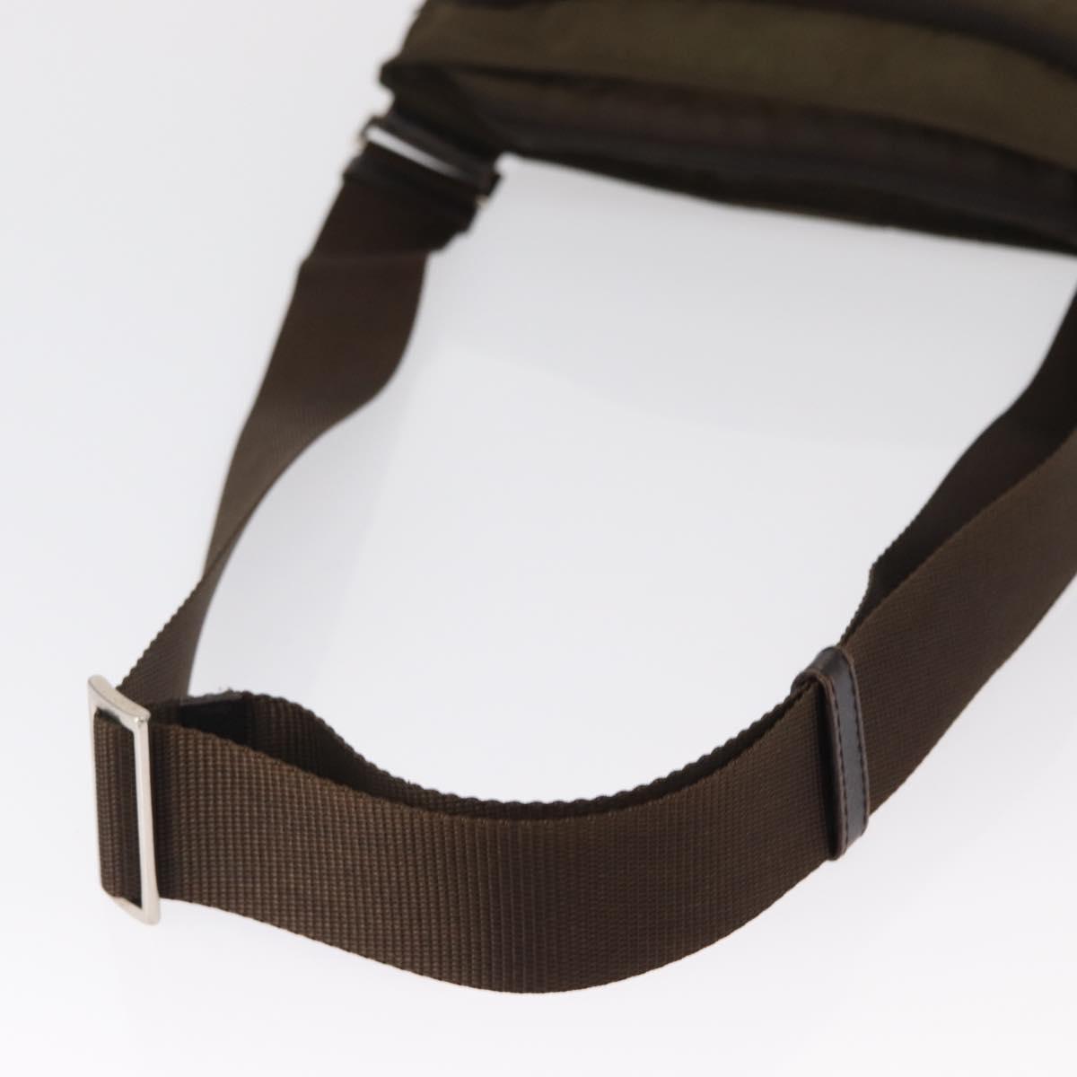 PRADA Shoulder Bag Nylon Khaki Silver Auth 164284