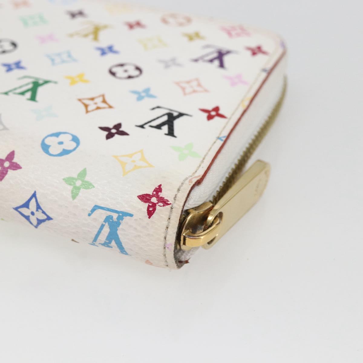 LOUIS VUITTON Monogram Multicolor Zippy Wallet White M60241 LV Auth 164297