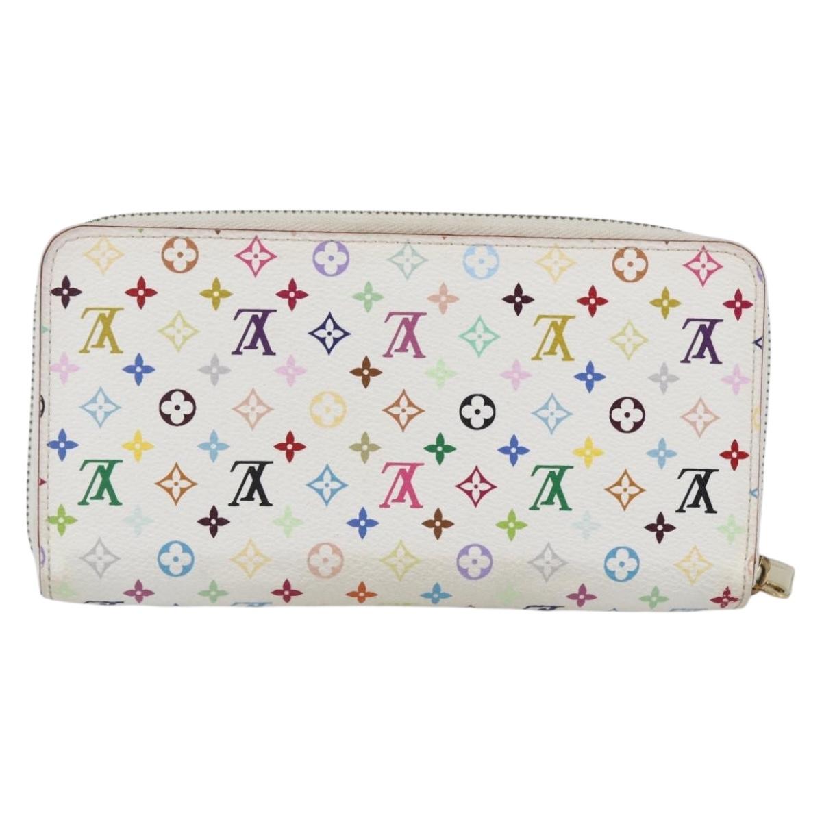 LOUIS VUITTON Monogram Multicolor Zippy Wallet White M60241 LV Auth 164297
