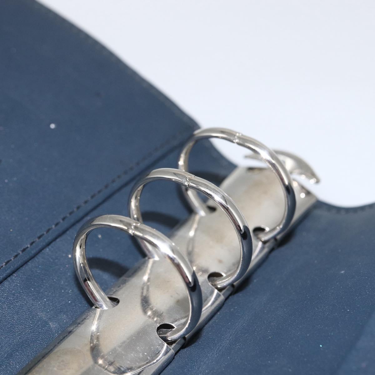 LOUIS VUITTON Monogram Mat Agenda MM Day Planner Cover Navy LV Auth 164300