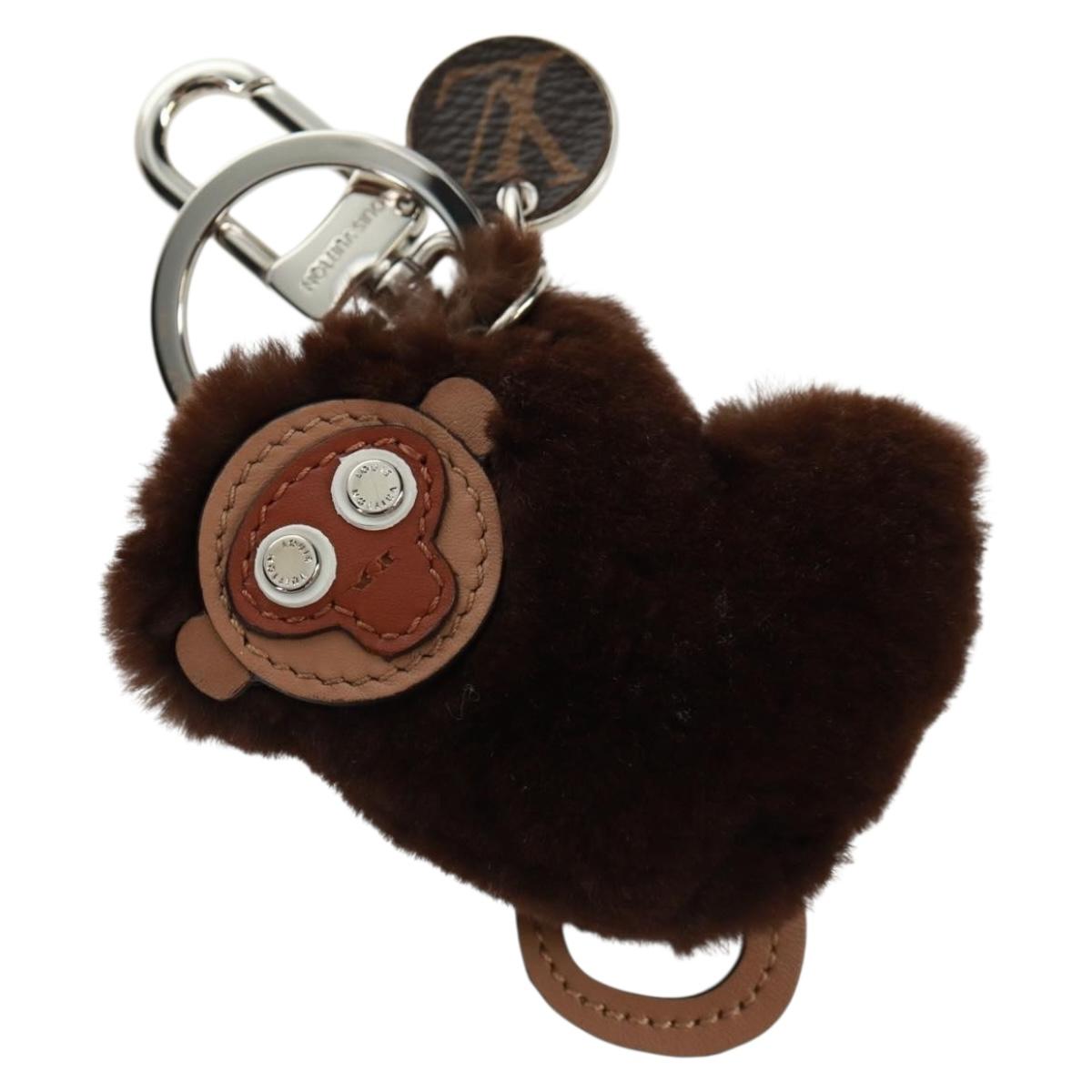 LOUIS VUITTON Bijoux Sac Porte Cl Monkey Charm Fur Brown MP1997 LV Auth 164311M