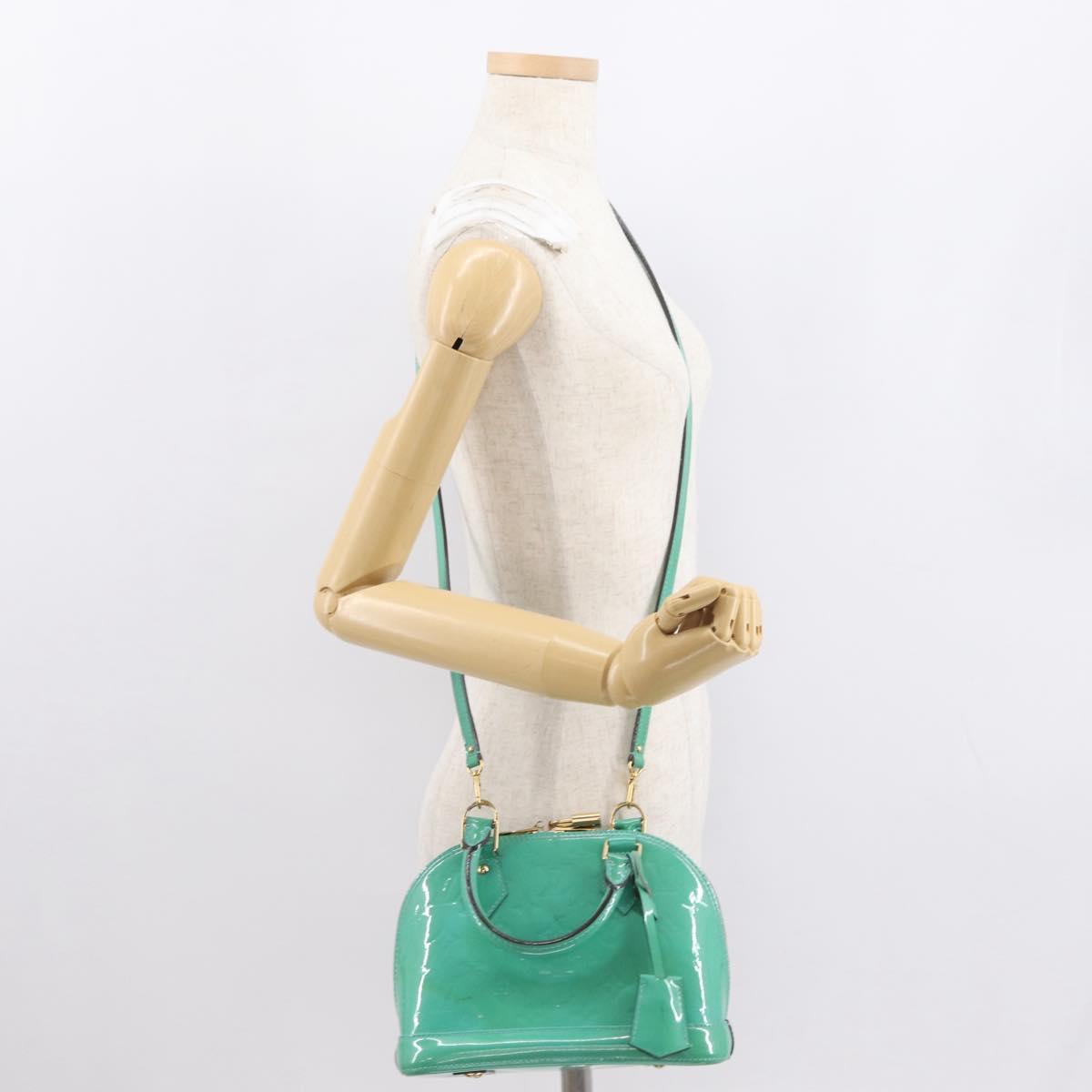 LOUIS VUITTON Monogram Vernis Alma BB Hand Bag Tyu Luco Words M90302 Auth 164314