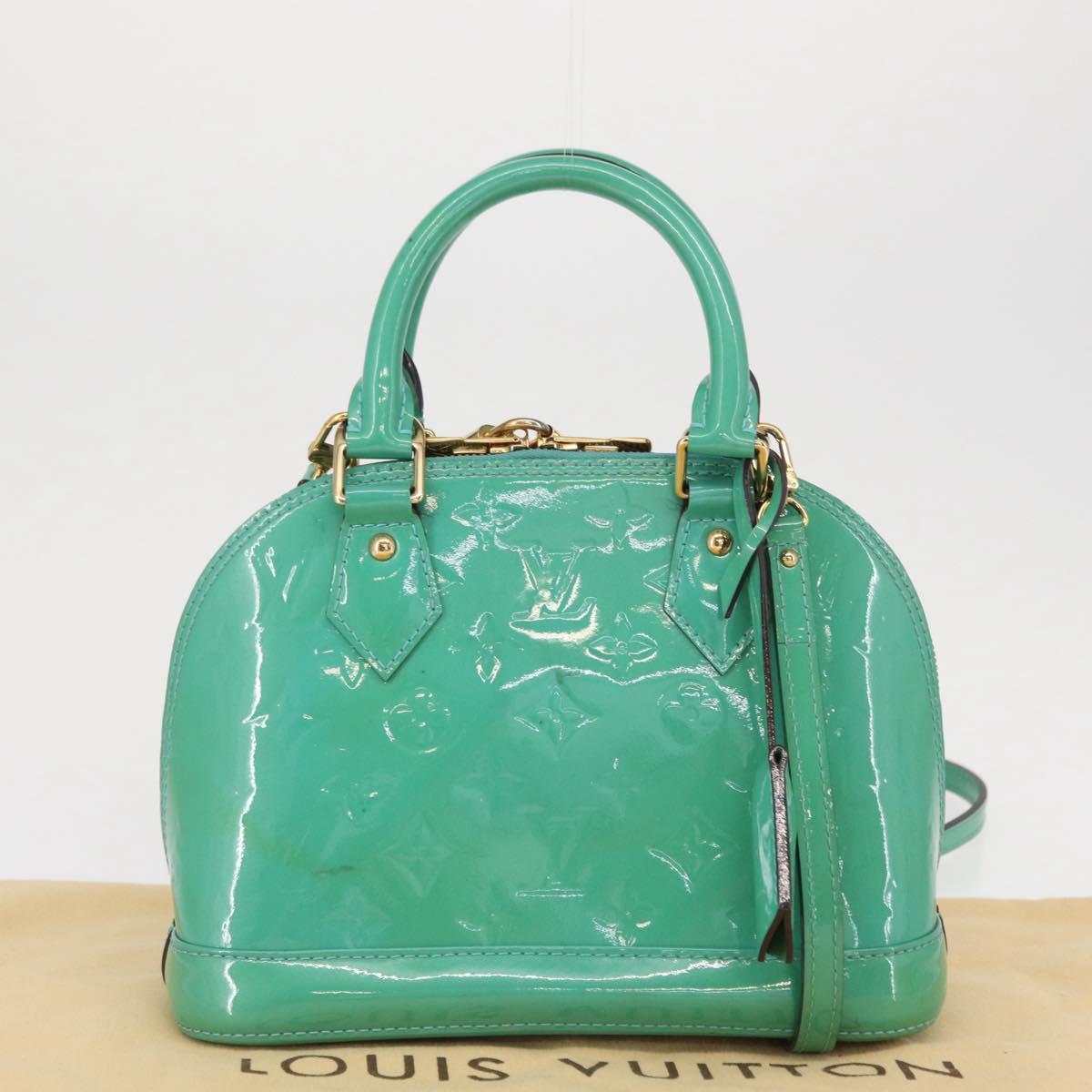 LOUIS VUITTON Monogram Vernis Alma BB Hand Bag Tyu Luco Words M90302 Auth 164314