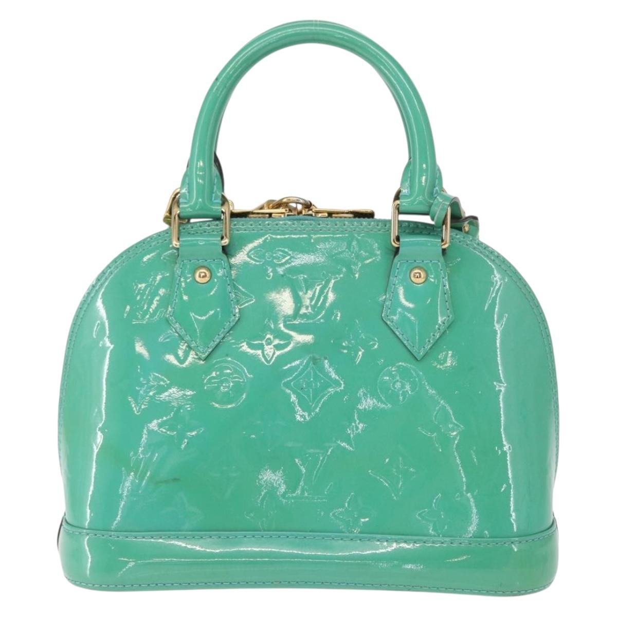 LOUIS VUITTON Monogram Vernis Alma BB Hand Bag Tyu Luco Words M90302 Auth 164314