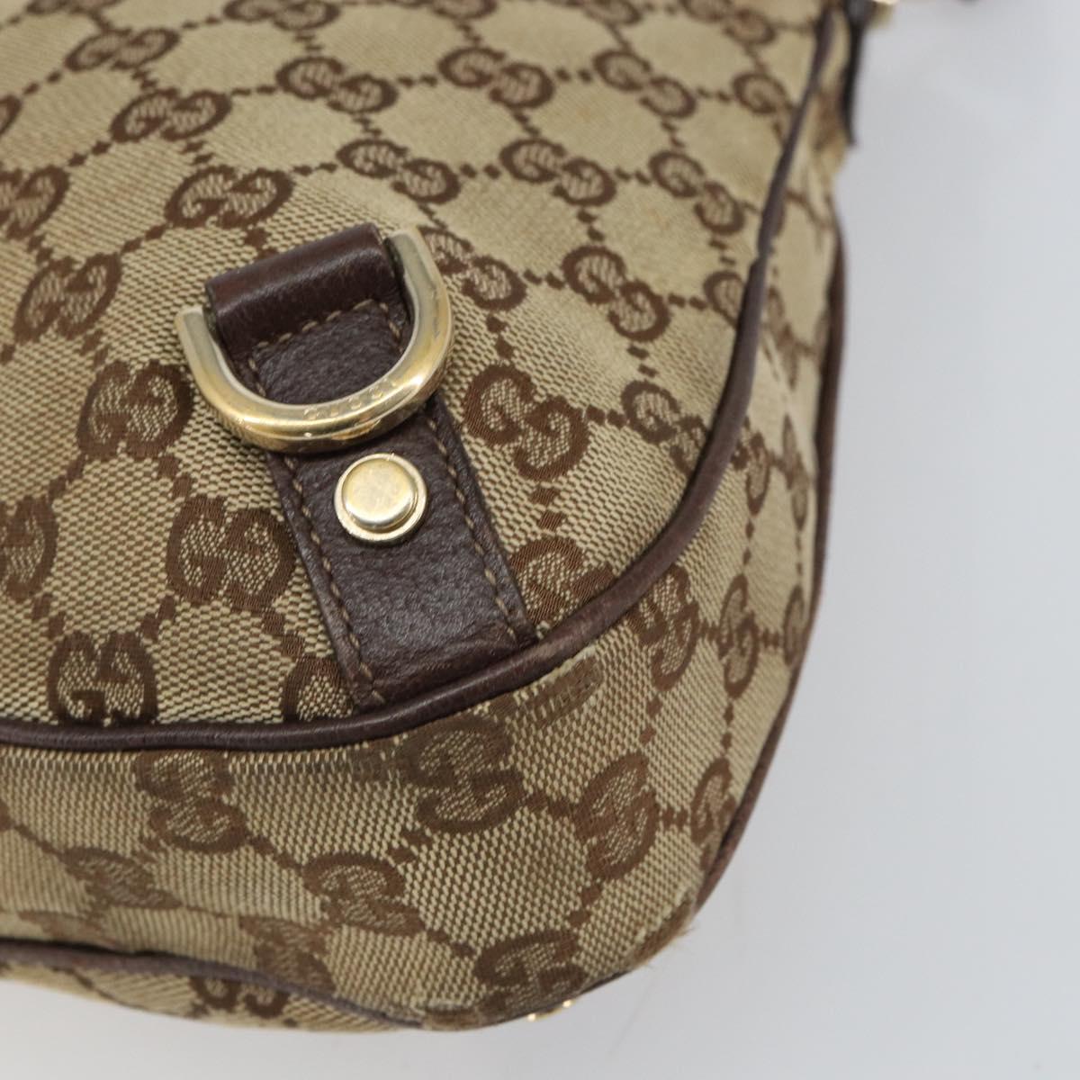 GUCCI GG Canvas Abbey Shoulder Bag Beige Gold 130738 Auth 164315