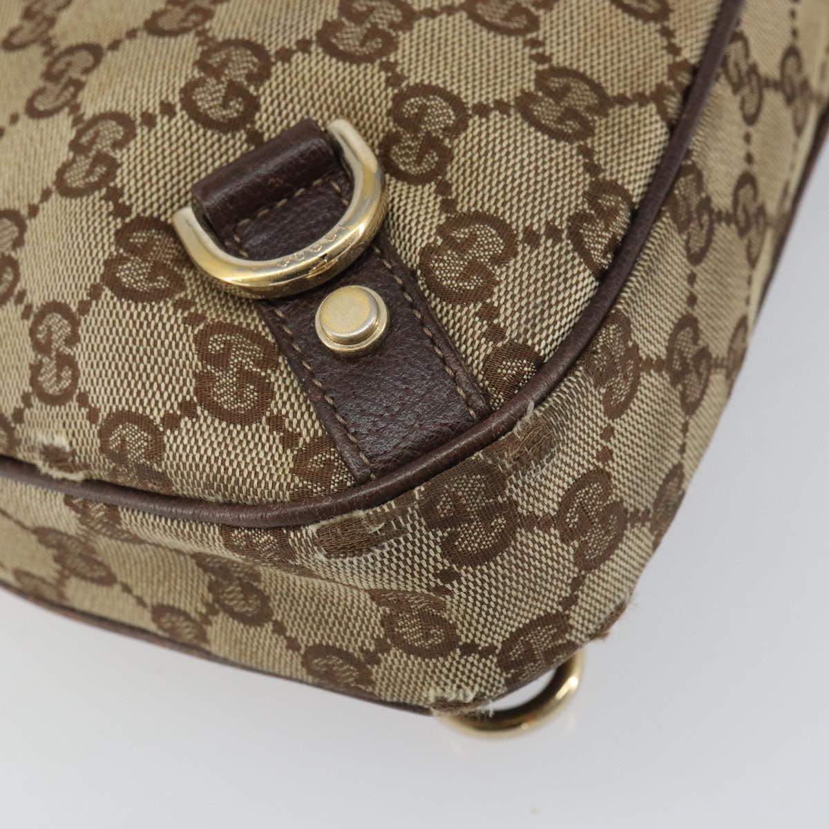 GUCCI GG Canvas Abbey Shoulder Bag Beige Gold 130738 Auth 164315