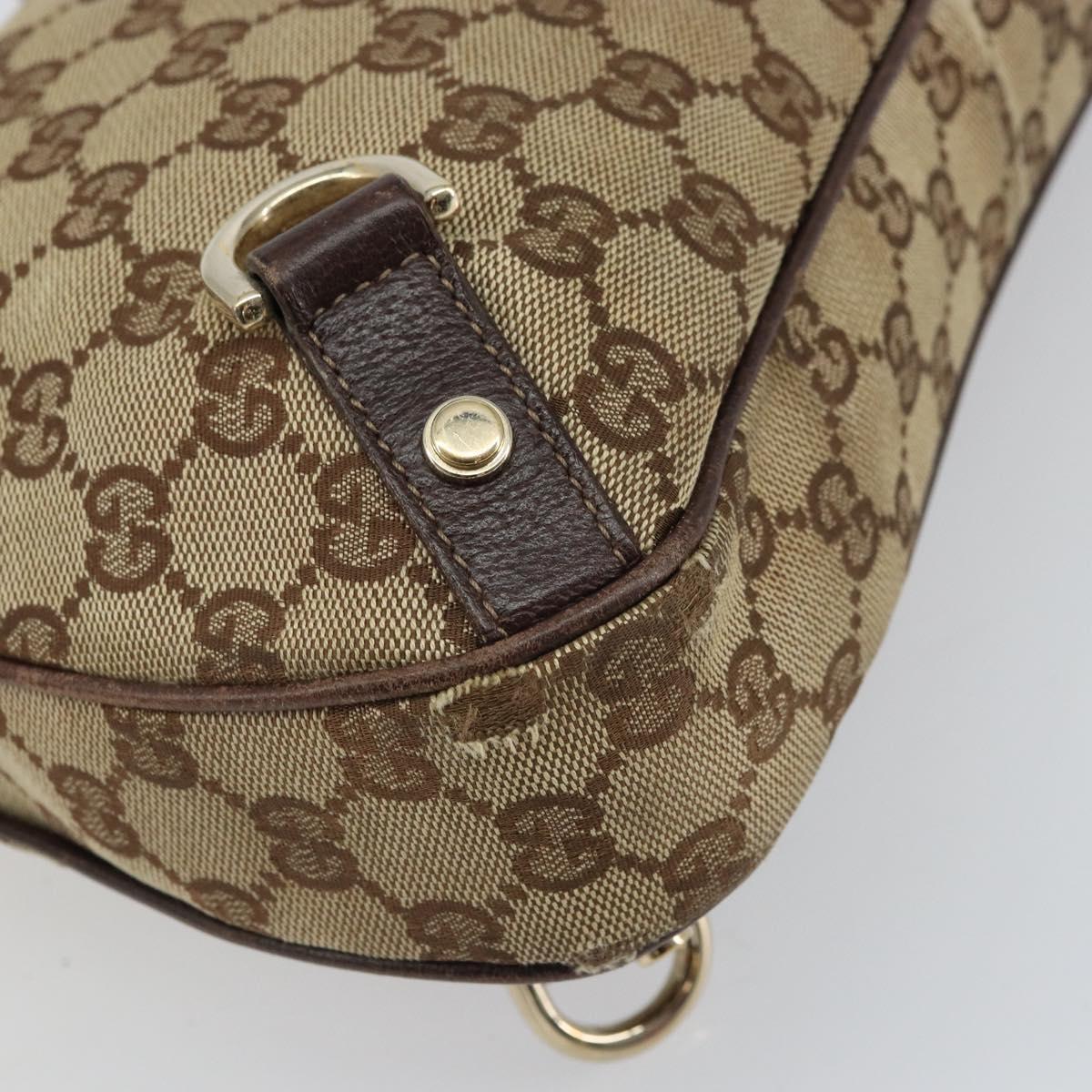 GUCCI GG Canvas Abbey Shoulder Bag Beige Gold 130738 Auth 164315