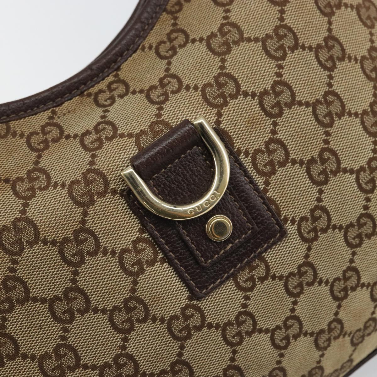 GUCCI GG Canvas Abbey Shoulder Bag Beige Gold 130738 Auth 164315