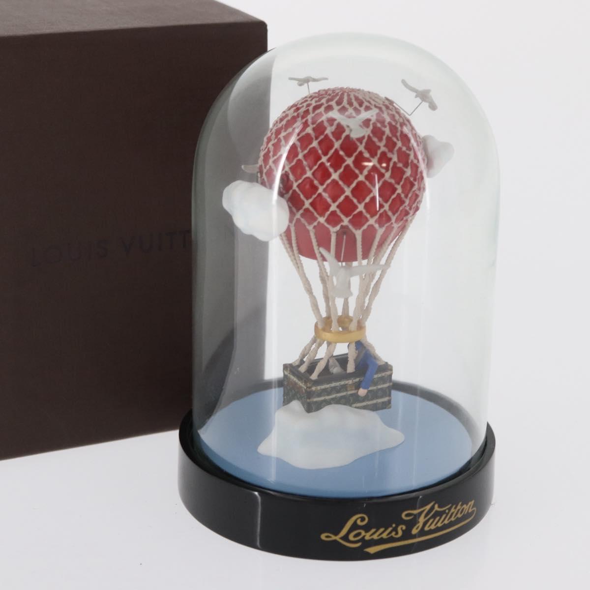 LOUIS VUITTON Maruaero Glass Dome 2013 Christmas Only Snow Globe Red Auth 164316