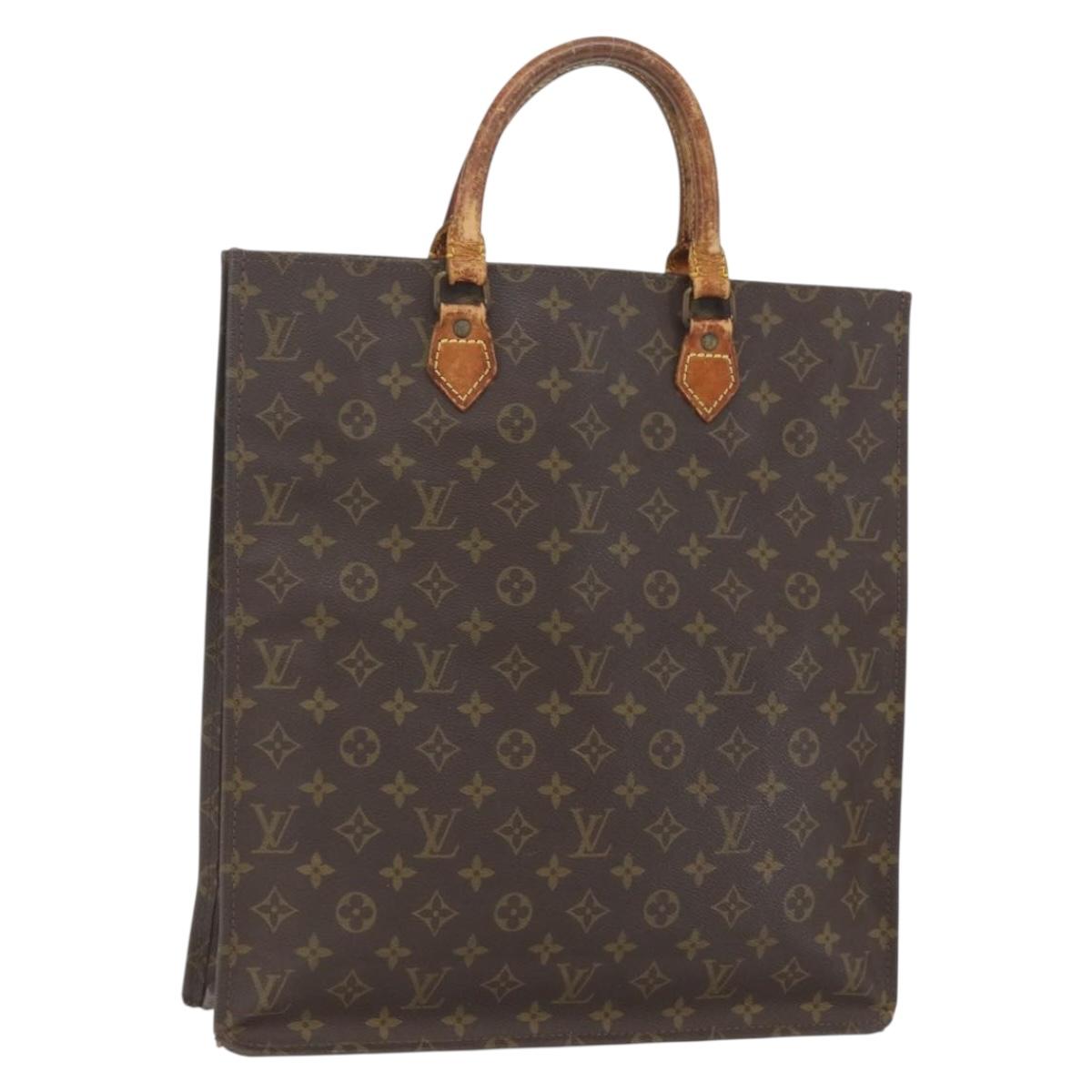 LOUIS VUITTON Monogram Sac Plat Hand Bag M51140 LV Auth 164332