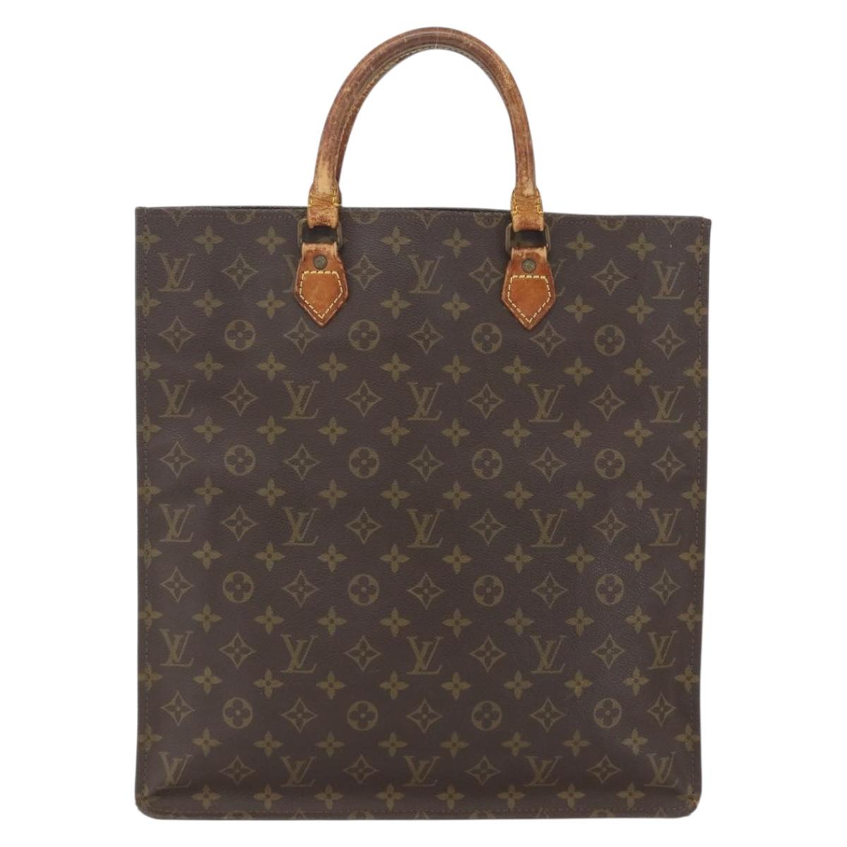 LOUIS VUITTON Monogram Sac Plat Hand Bag M51140 LV Auth 164332