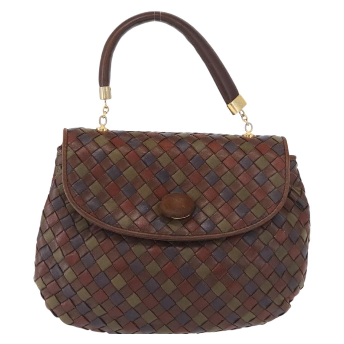 BOTTEGA VENETA INTRECCIATO Hand Bag Leather Brown Auth 164335