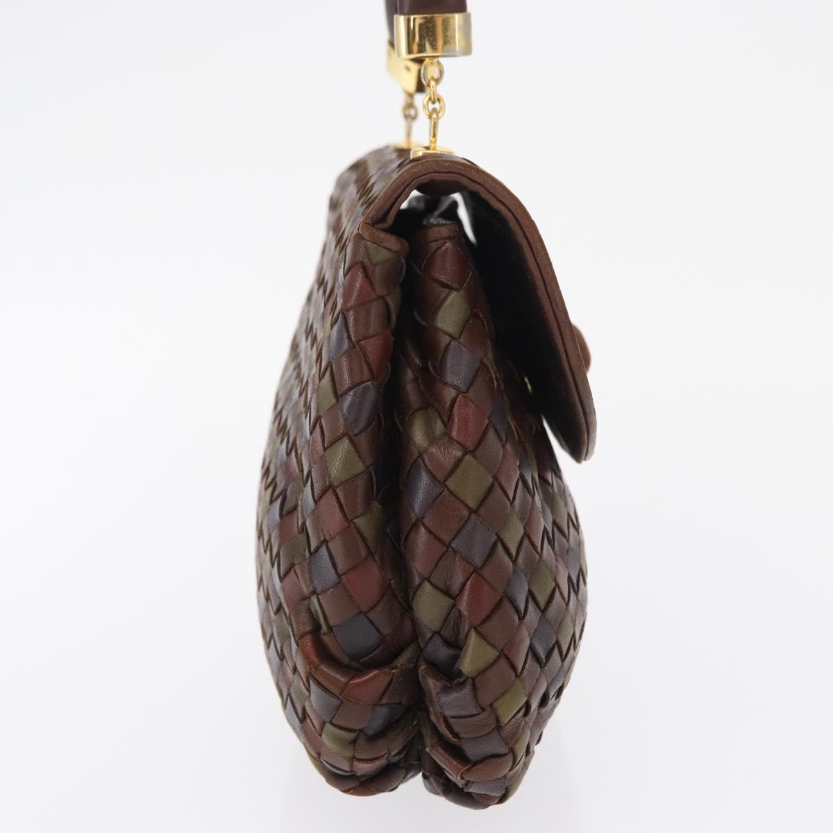 BOTTEGA VENETA INTRECCIATO Hand Bag Leather Brown Auth 164335