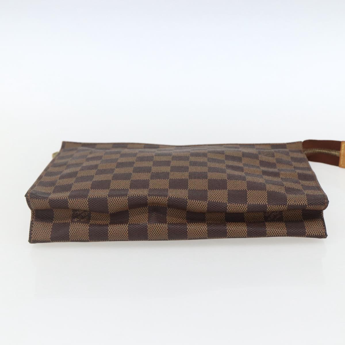 LOUIS VUITTON Damier Ebene Poche Toilette 26 Pouch N47543 LV Auth 164337