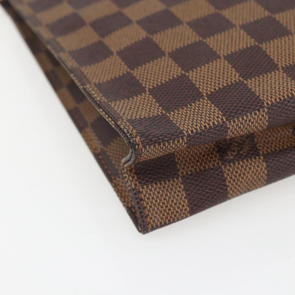 LOUIS VUITTON Damier Ebene Poche Toilette 26 Pouch N47543 LV Auth 164337
