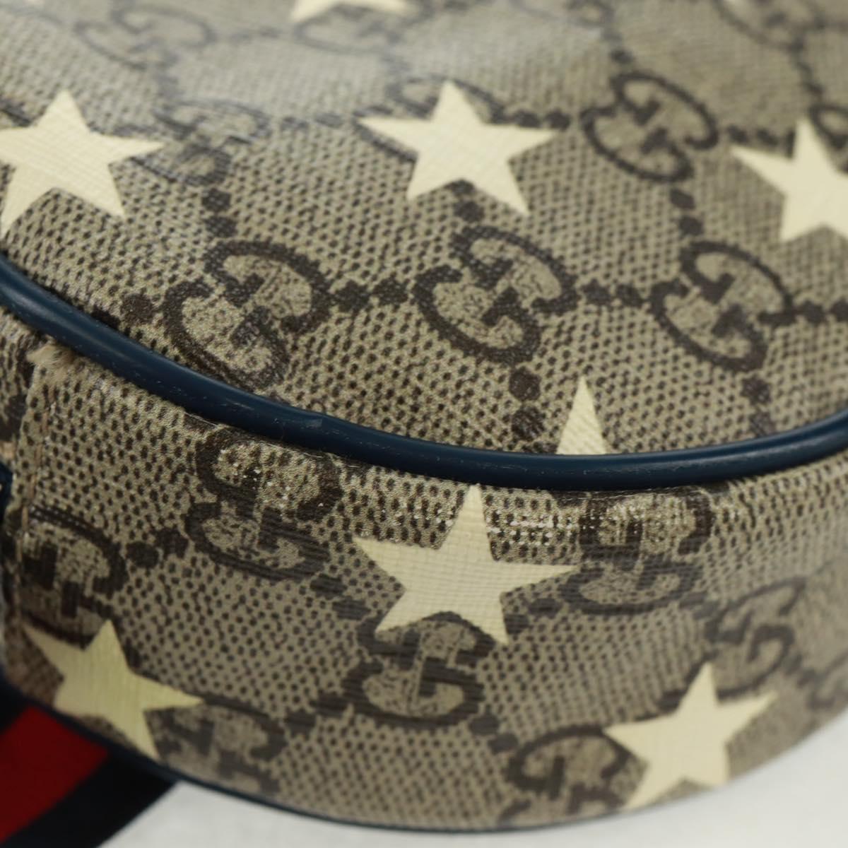 GUCCI GG Supreme Sherry Line Children Bag PVC Beige Navy Red 502330 Auth 164343V