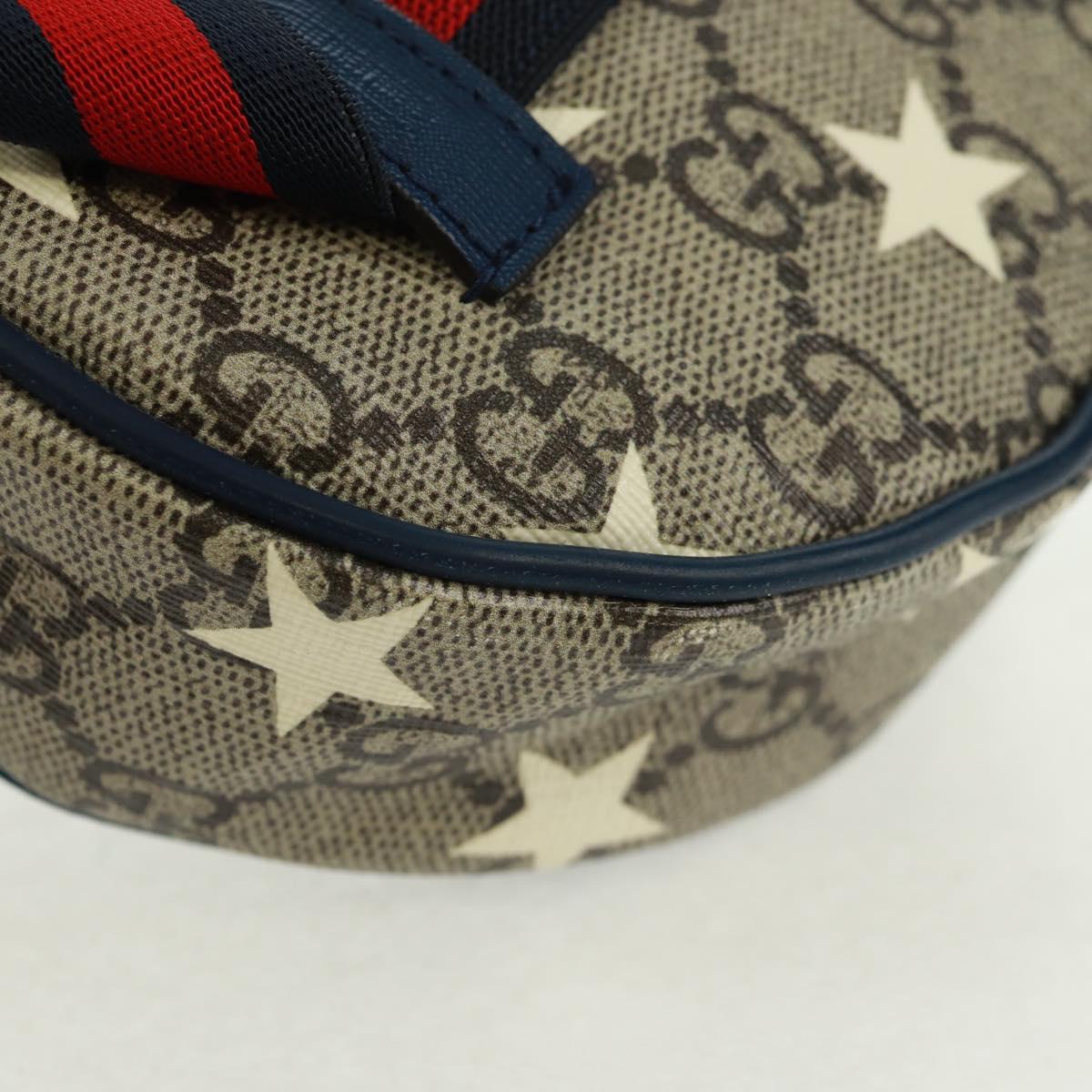 GUCCI GG Supreme Sherry Line Children Bag PVC Beige Navy Red 502330 Auth 164343V