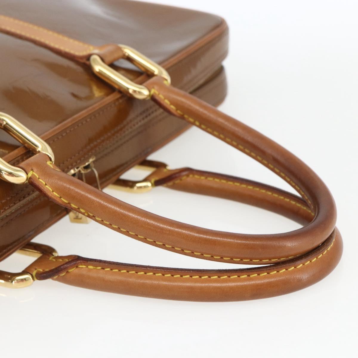 LOUIS VUITTON Monogram Vernis Van Damme Hand Bag Bronze M91125 LV Auth 164353