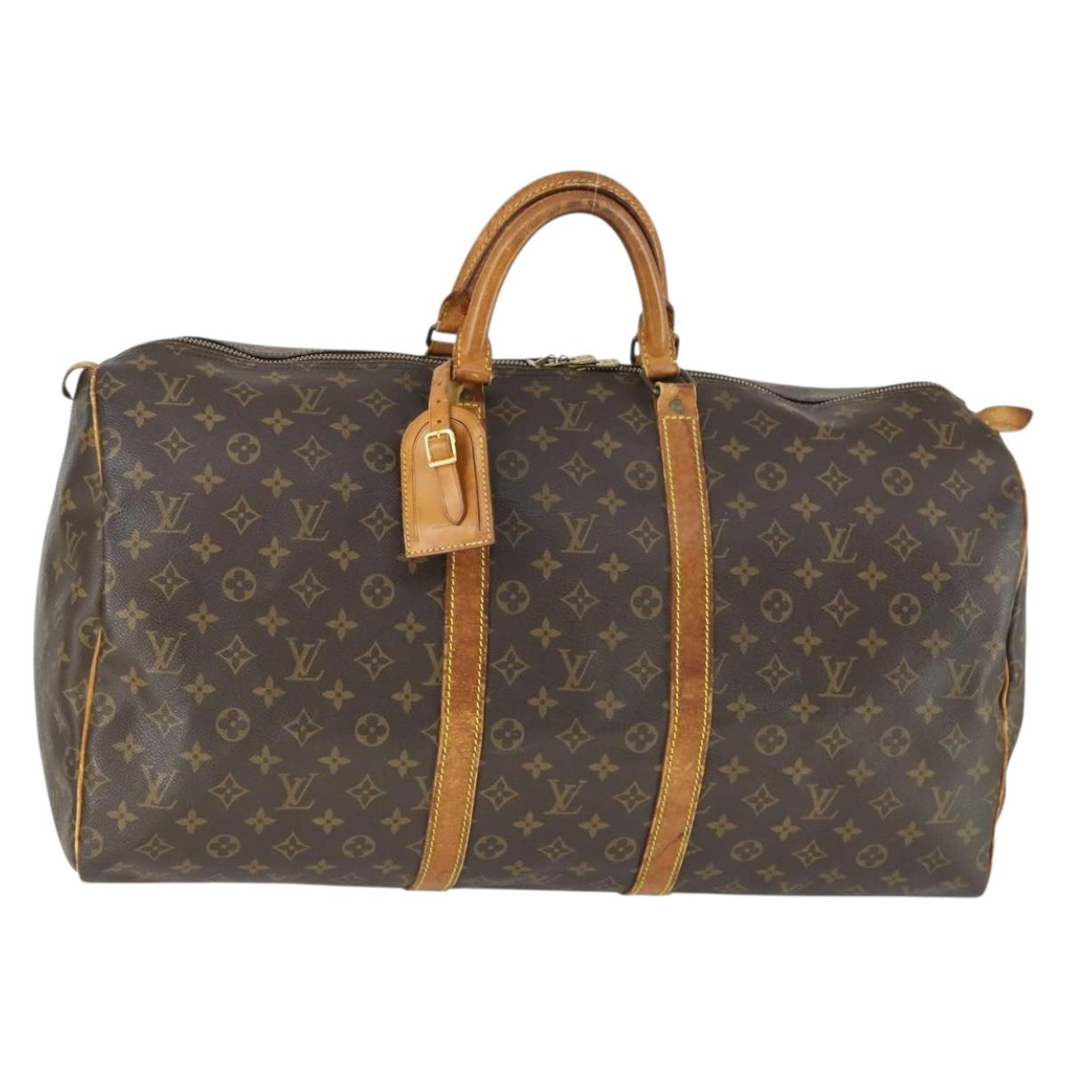 LOUIS VUITTON Monogram Keepall 55 Boston Bag M41424 LV Auth 164355