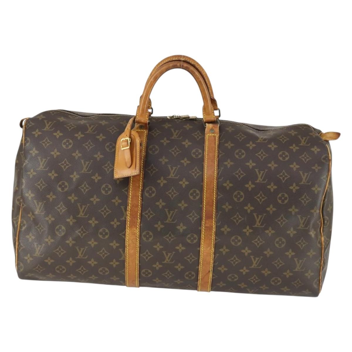 LOUIS VUITTON Monogram Keepall 55 Boston Bag M41424 LV Auth 164355