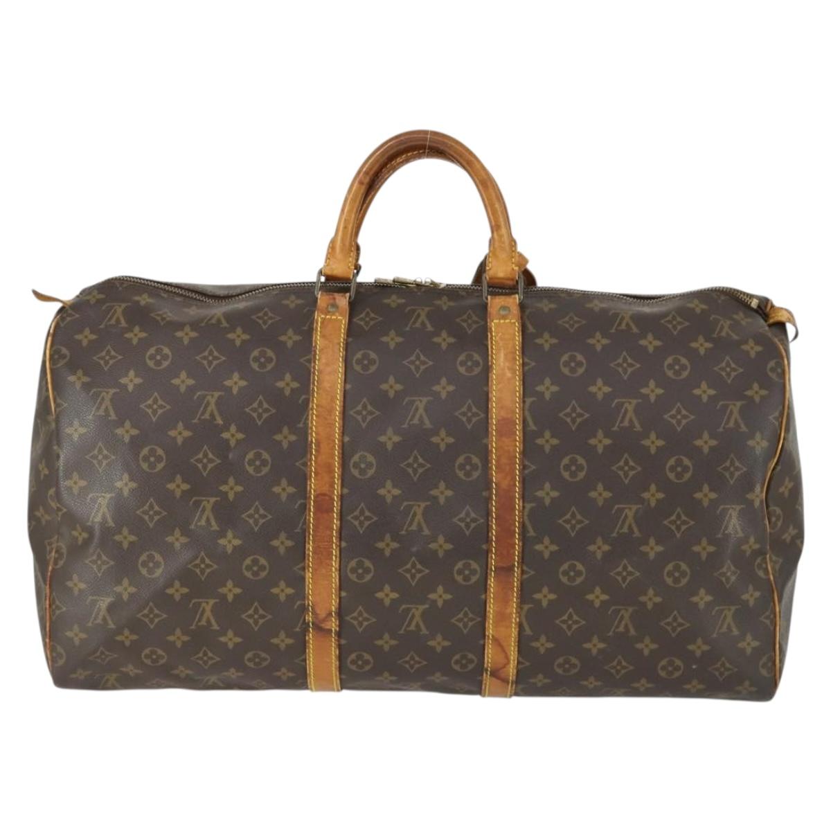 LOUIS VUITTON Monogram Keepall 55 Boston Bag M41424 LV Auth 164355