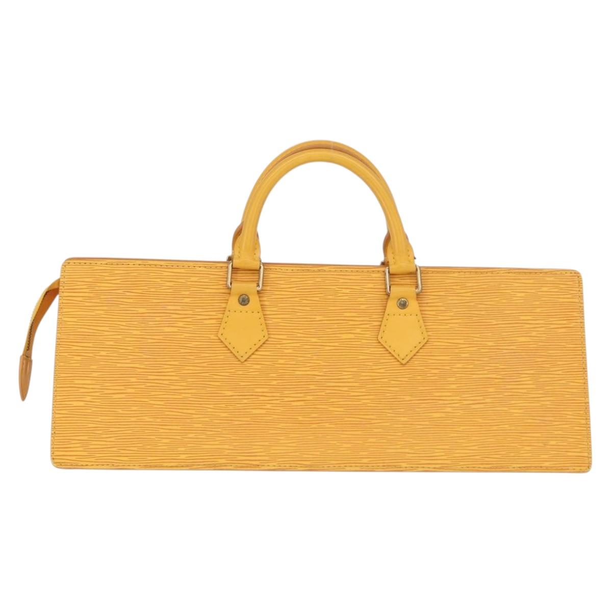 LOUIS VUITTON Epi Sac Triangle Hand Bag Yellow M52099 LV Auth 164363