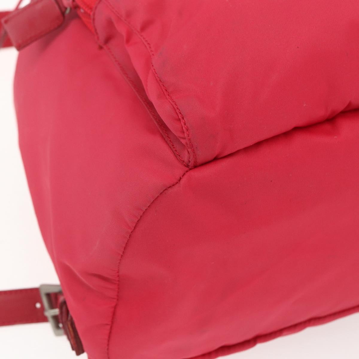 PRADA Backpack Nylon Pink Silver Auth 164369