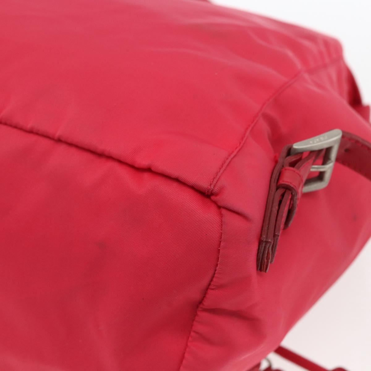 PRADA Backpack Nylon Pink Silver Auth 164369