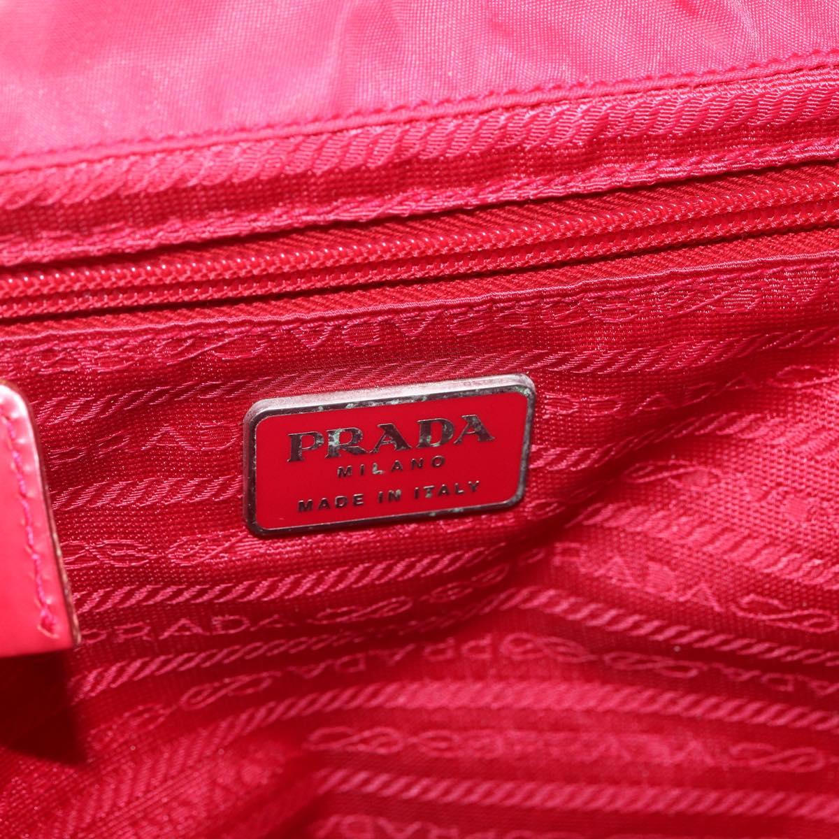 PRADA Backpack Nylon Pink Silver Auth 164369