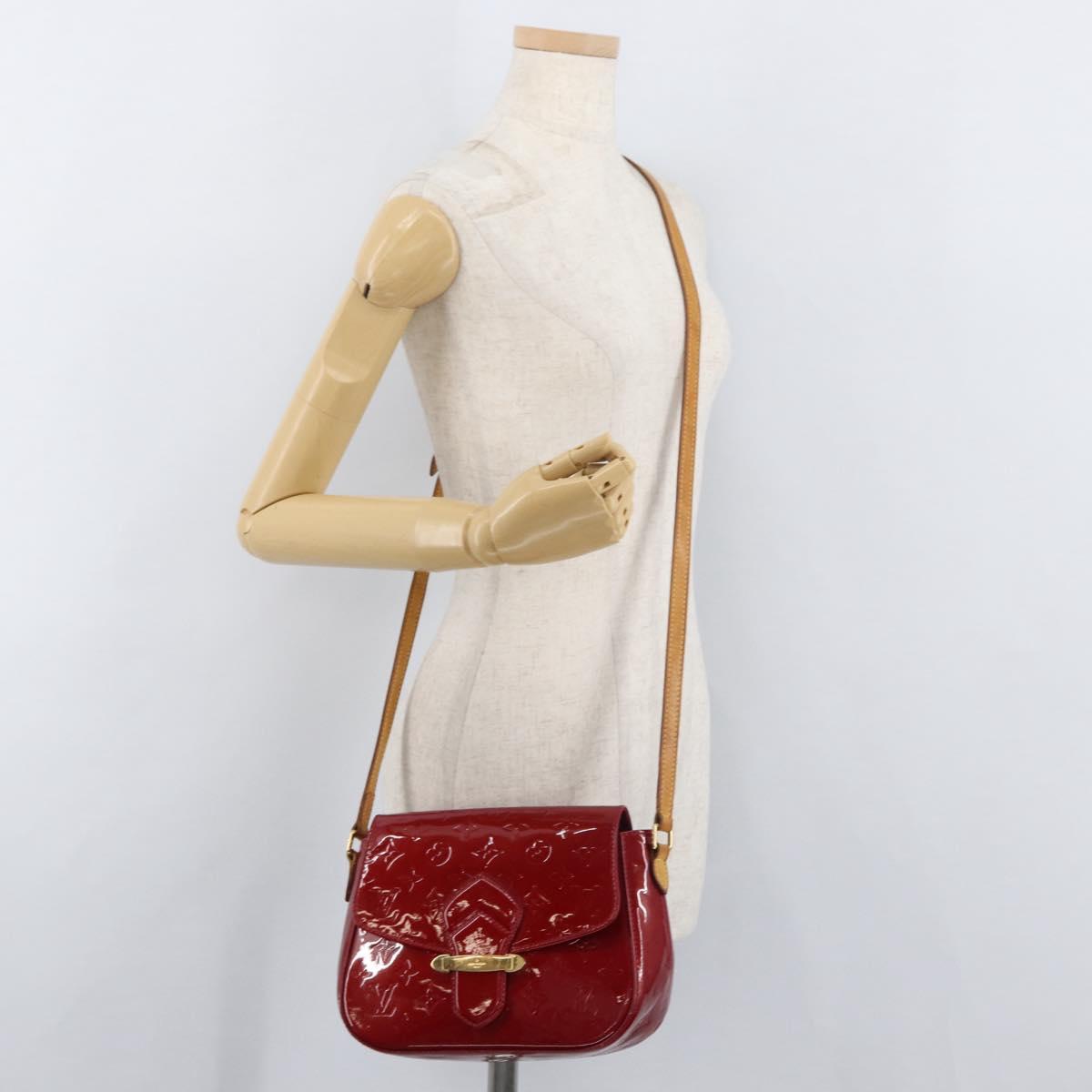 LOUIS VUITTON Vernis Bell Flower GM Bag Rouge Grunadine M91728 LV Auth 164379