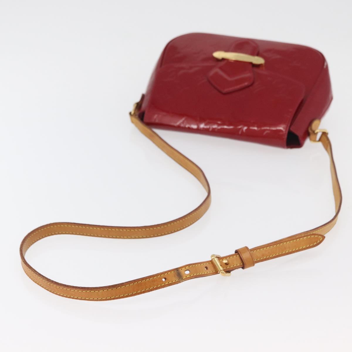 LOUIS VUITTON Vernis Bell Flower GM Bag Rouge Grunadine M91728 LV Auth 164379