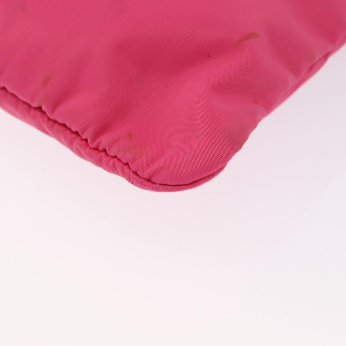 PRADA Shoulder Bag Nylon Pink Silver Auth 164385