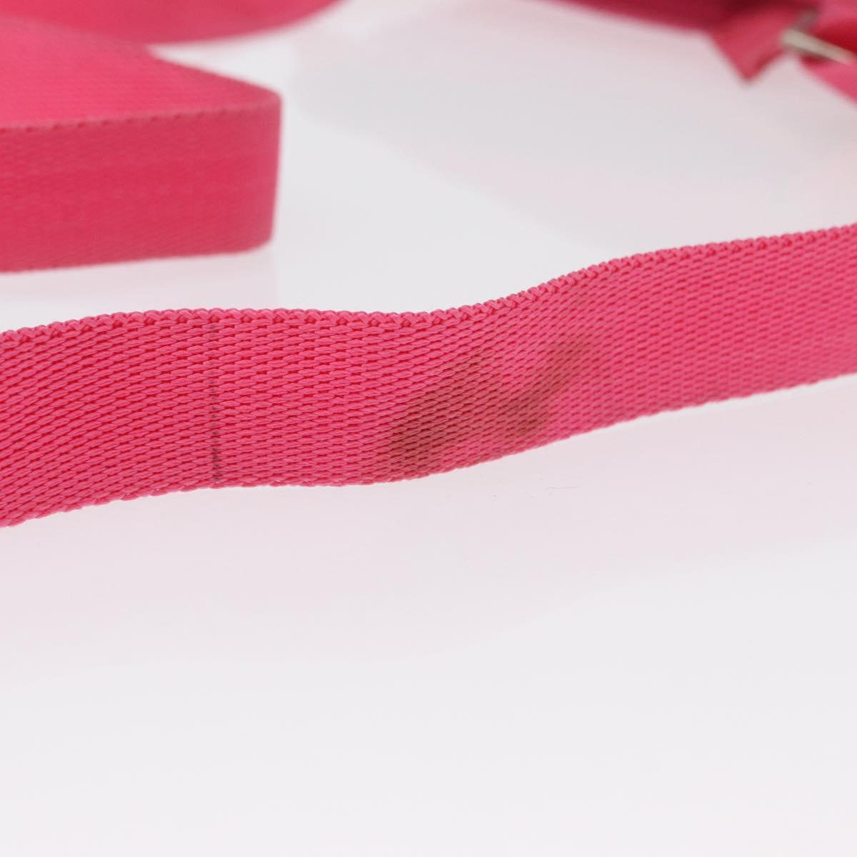 PRADA Shoulder Bag Nylon Pink Silver Auth 164385