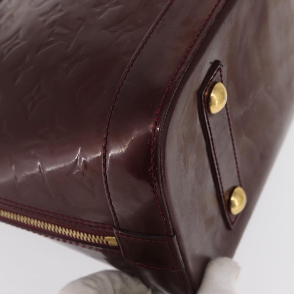 LOUIS VUITTON Monogram Vernis Alma PM Hand Bag Rouge Favist M91691 Auth 164390